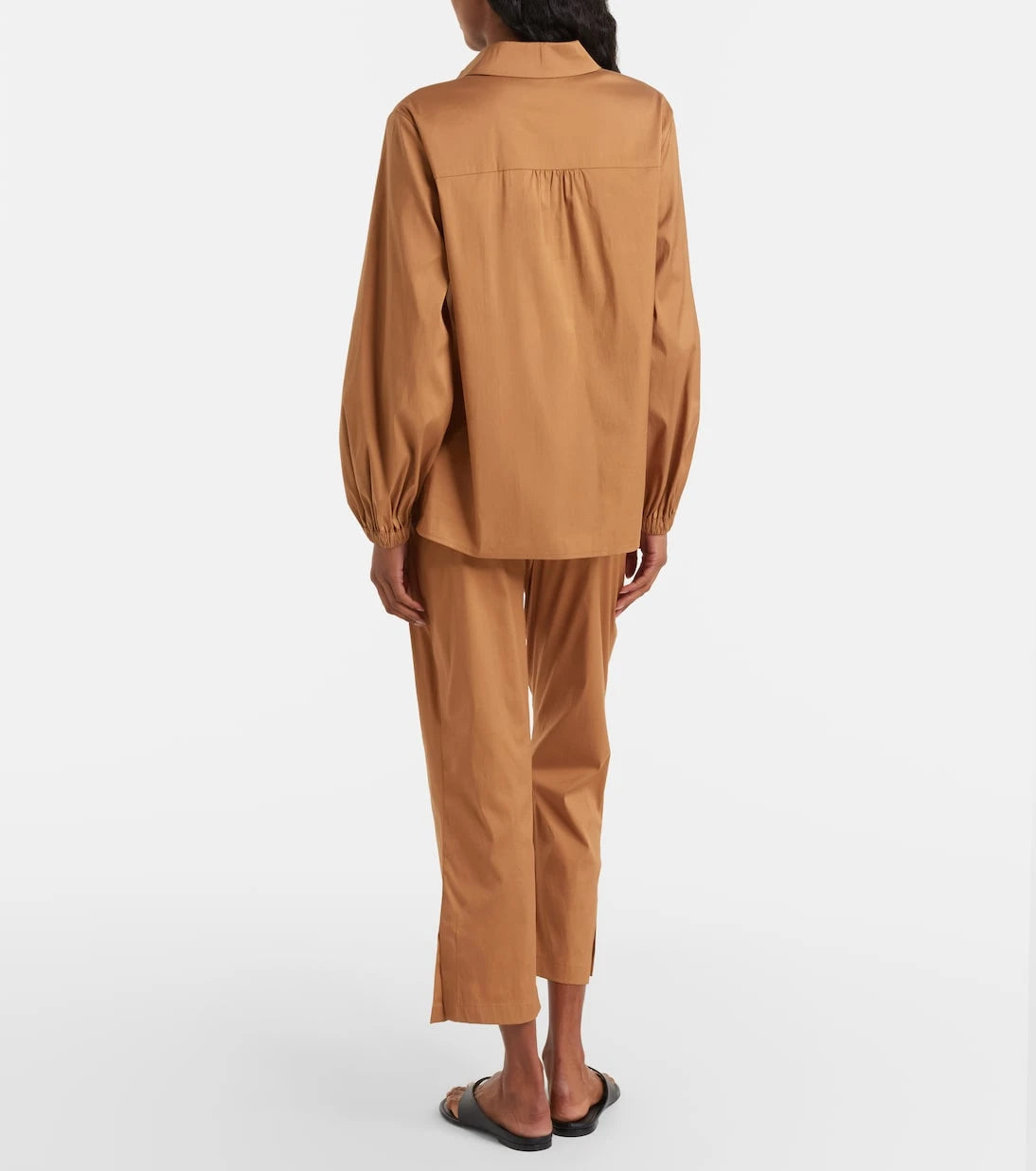 Max Mara - Curve cotton-blend cropped straight pants