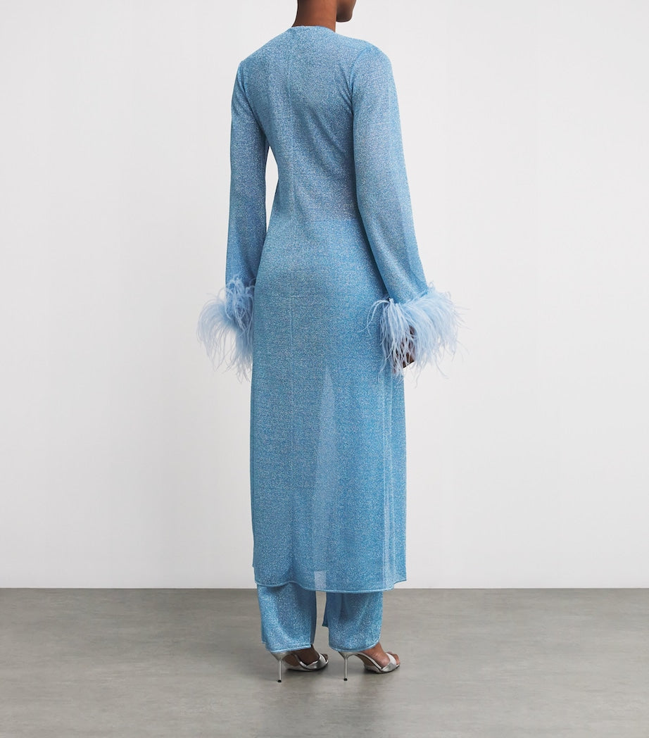 Oséree Blue Lumiere Plumage Kaftan