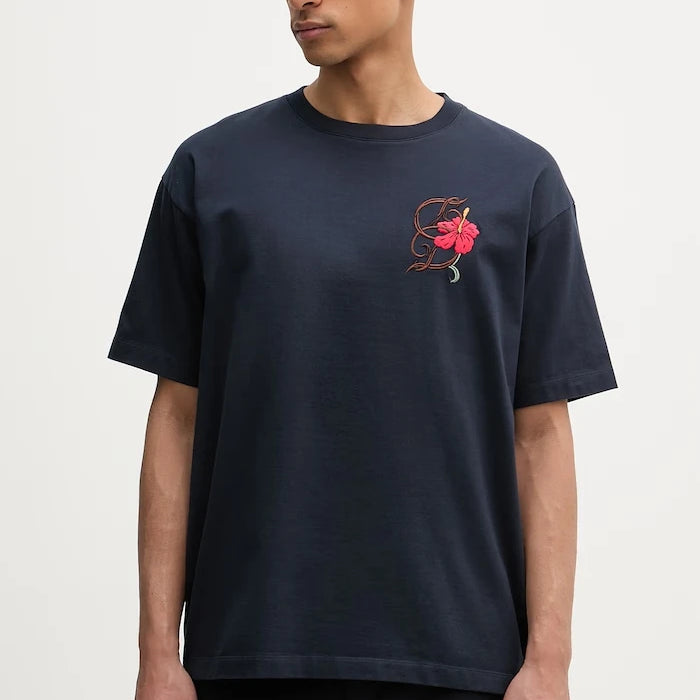 Drôle de Monsieur erkek pamuklu D Hibiscus Broddée tişört