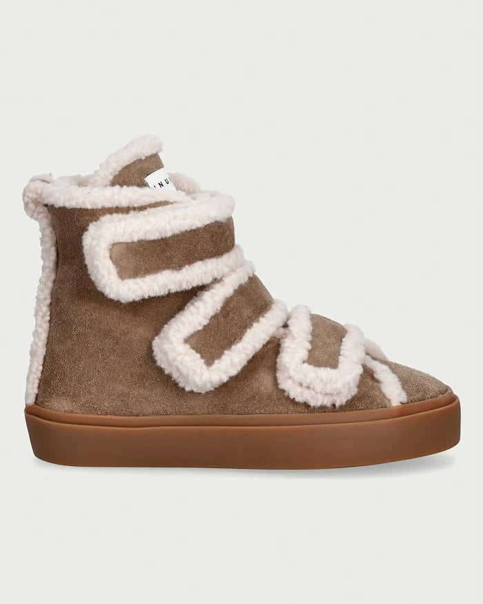 Inuikii Shearling Velcro High kadın süet spor ayakkabı