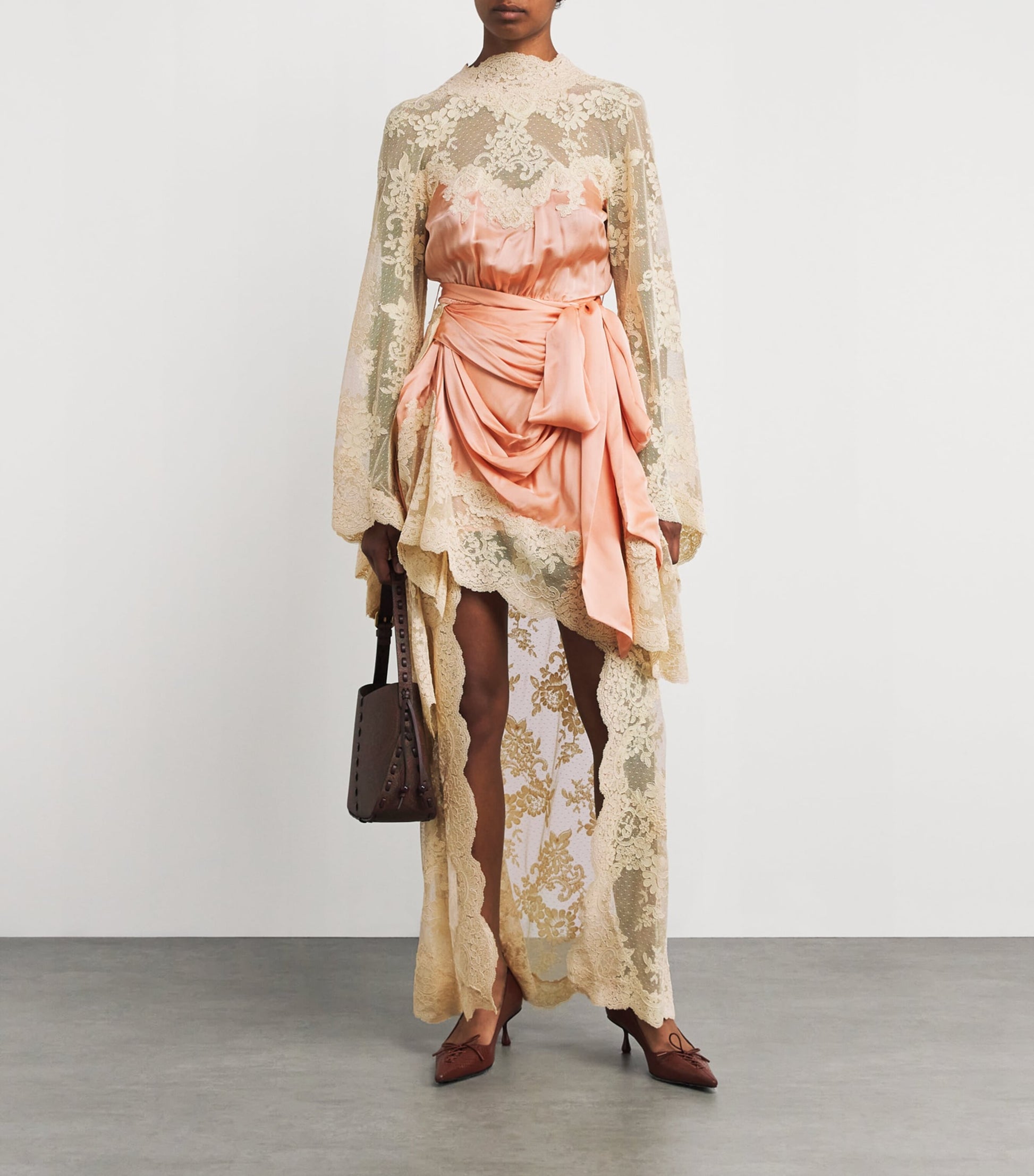 Ivory Silk-Lace Hypnotic Mini Dress