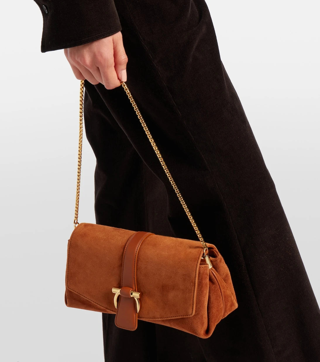 Ferragamo - Flap Small suede shoulder bag
