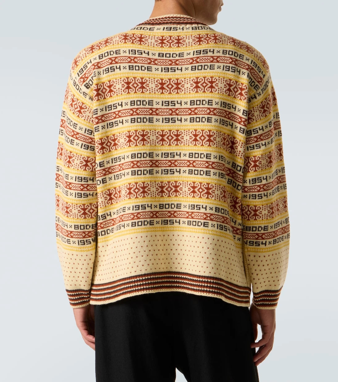 Bode - Marzipan jacquard wool cardigan