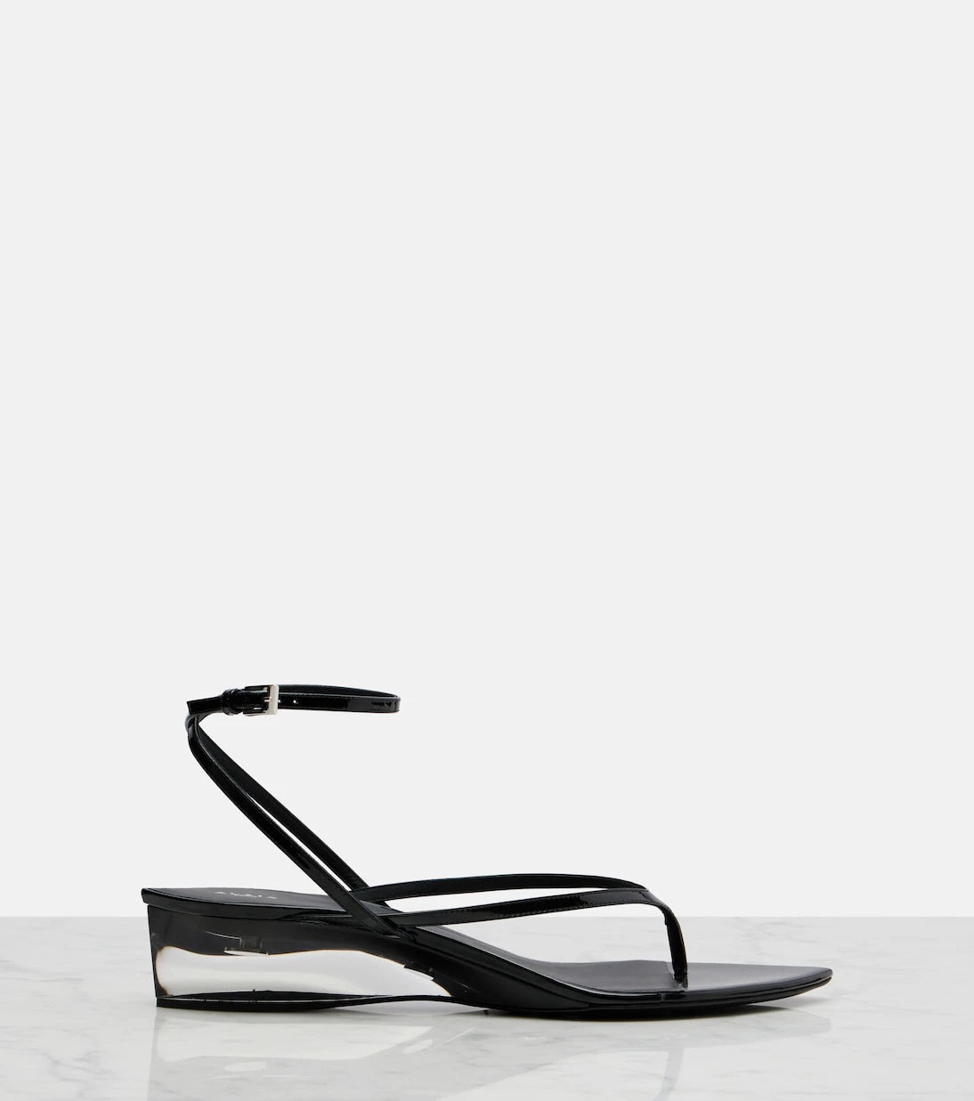 Alaïa - Invisible patent leather thong sandals
