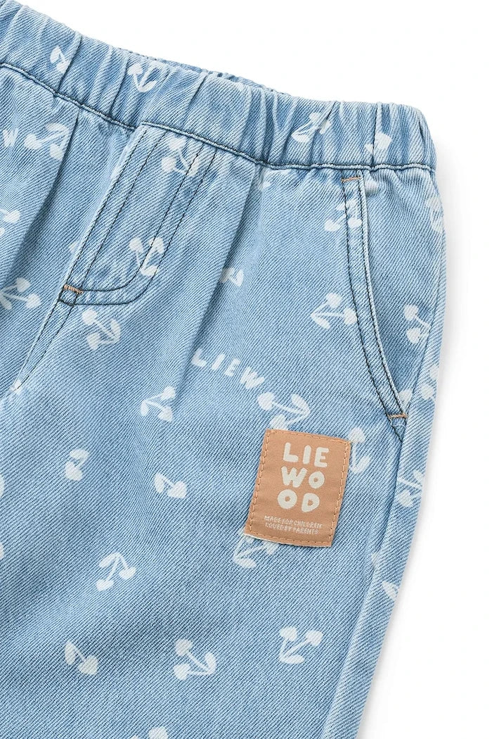 Liewood дънки loose за деца Borris Light Printed Denim Pants