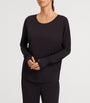 Hanro Black Stretch-Modal Yoga Long-Sleeve Top