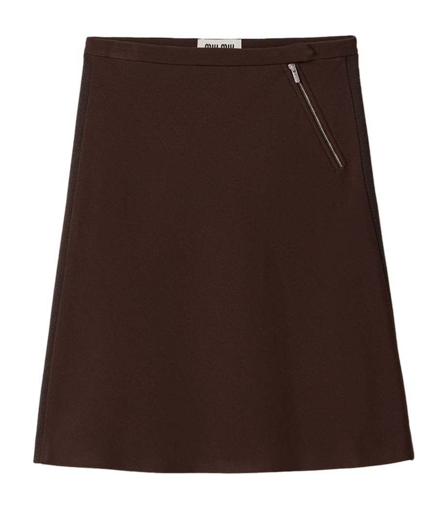 Brown Knitted Mini Skirt