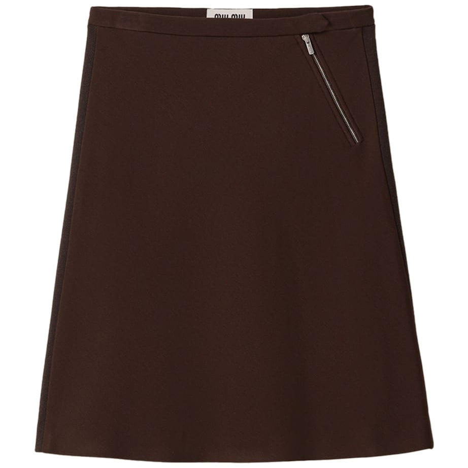 Brown Knitted Mini Skirt