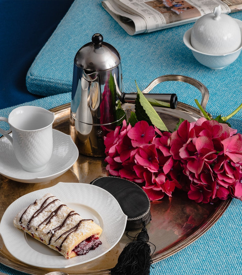 Meissen Waves Relief Teacup and Saucer