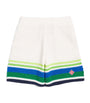 Casablanca Kids Cotton Crochet Stripe Shorts (3-14 Years)
