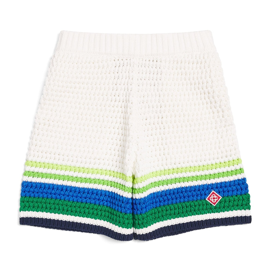 Casablanca Kids Cotton Crochet Stripe Shorts (3-14 Years)