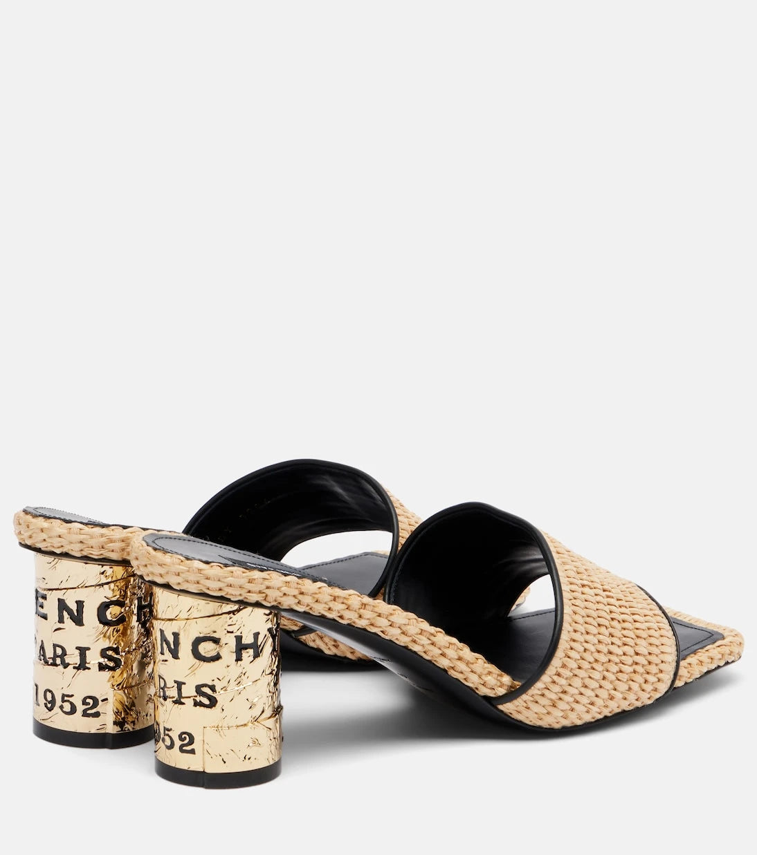 Givenchy - Tape leather-trimmed mules
