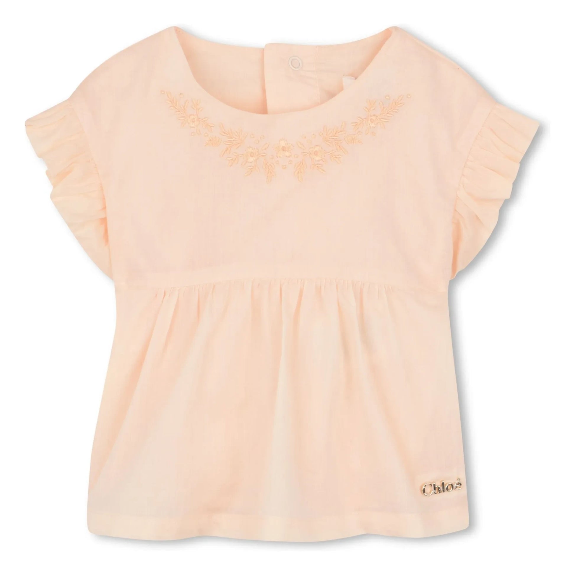 Chloé - Organic cotton blouse and bloomer set | Powder pink
