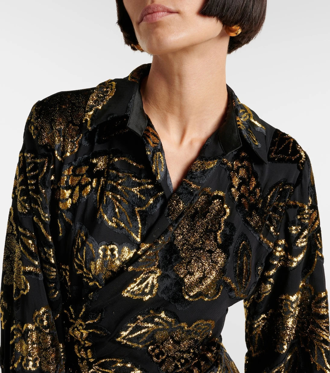 Simkhai - Marzia lamé velvet wrap dress