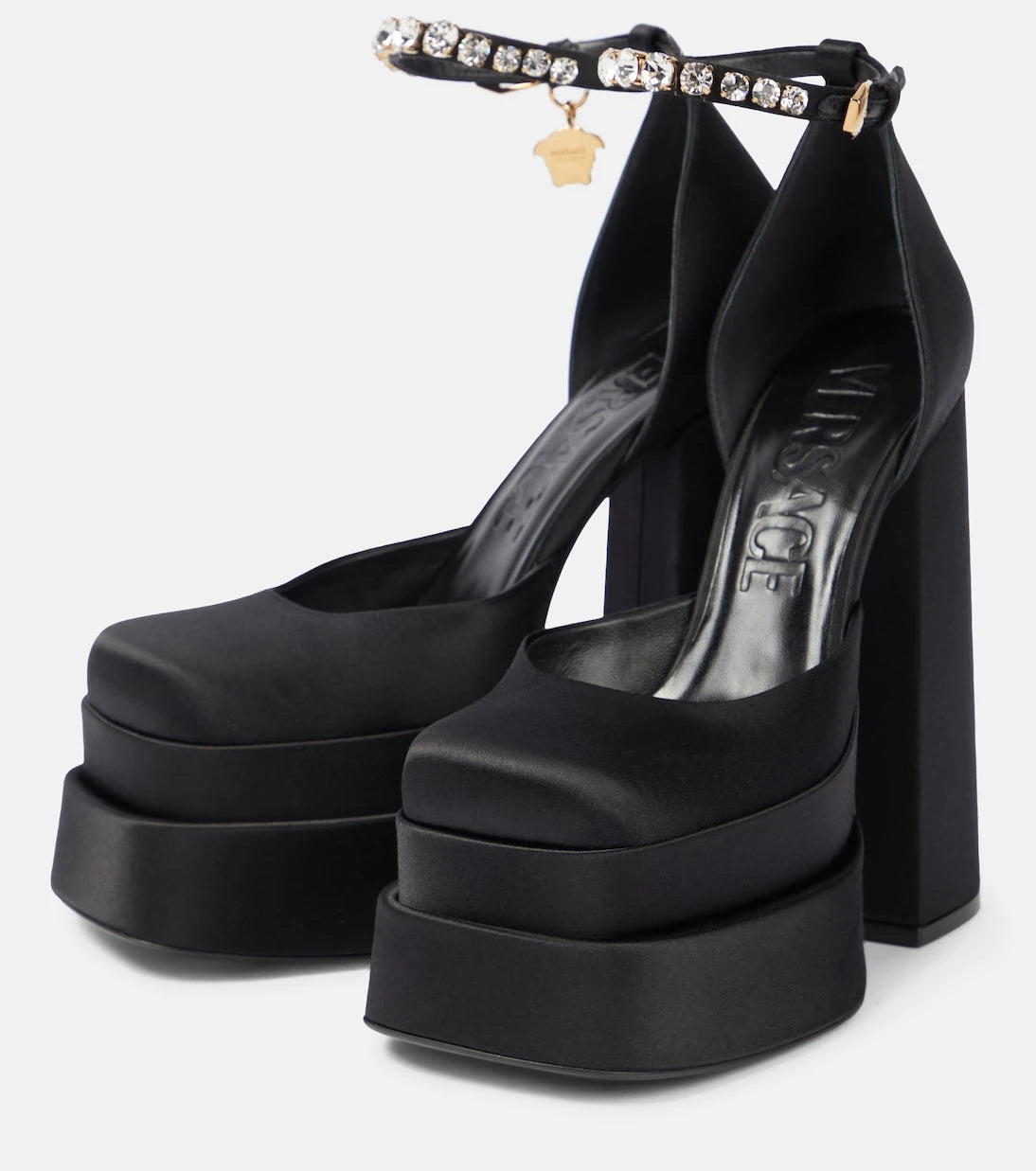 Versace - Medusa Aevitas saten platform topuklu ayakkabı