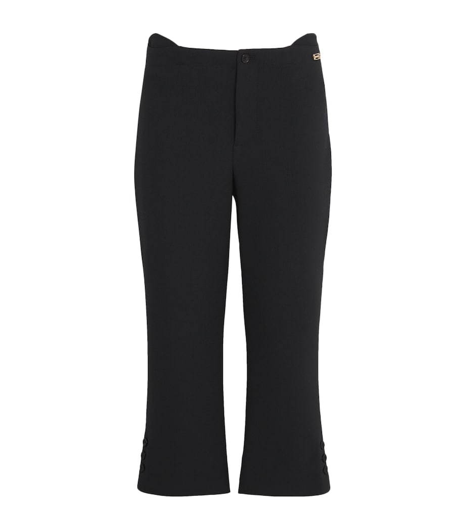 Victoria Beckham Black Tab-Detail Cropped Trousers
