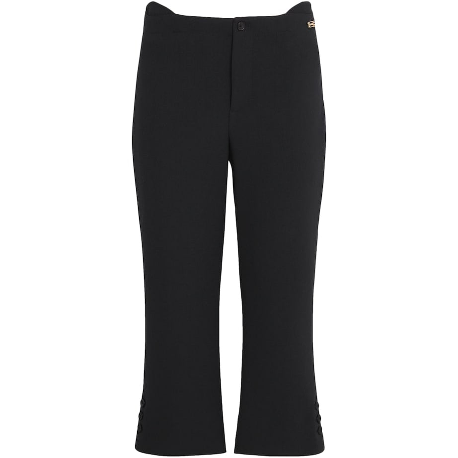 Victoria Beckham Black Tab-Detail Cropped Trousers