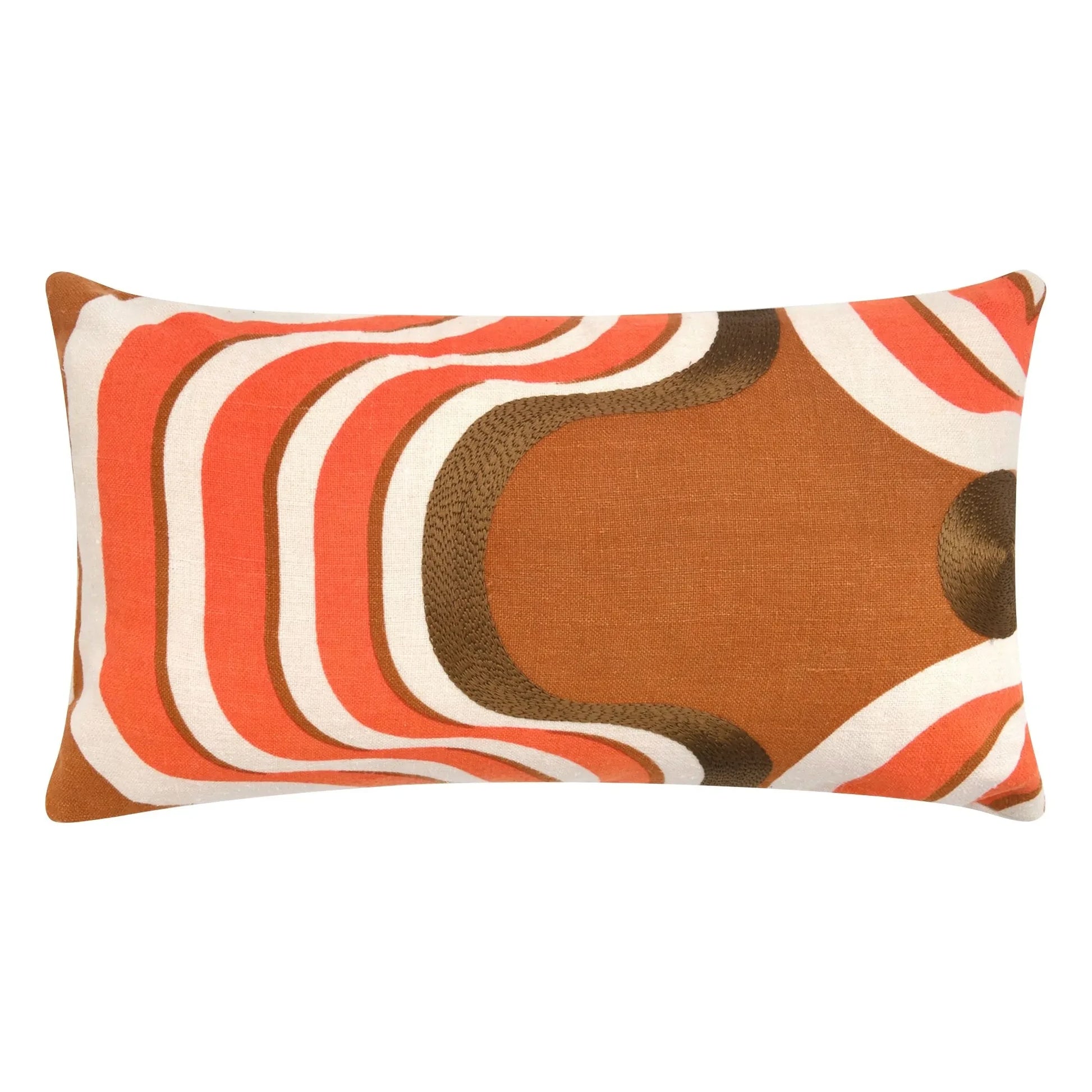 Mapoésie - Nebuleuse embroidered silk cushion cover | Coral