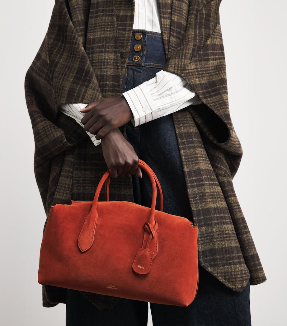 Medium Suede Bellport Top-Handle Bag