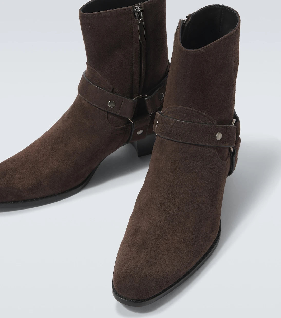 Saint Laurent - Wyatt Harness 40 suede biker boots
