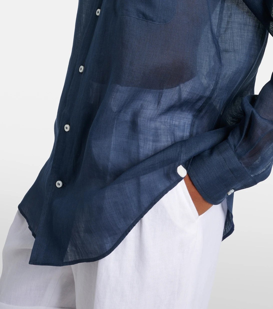 Loro Piana - Semi-sheer ramie shirt