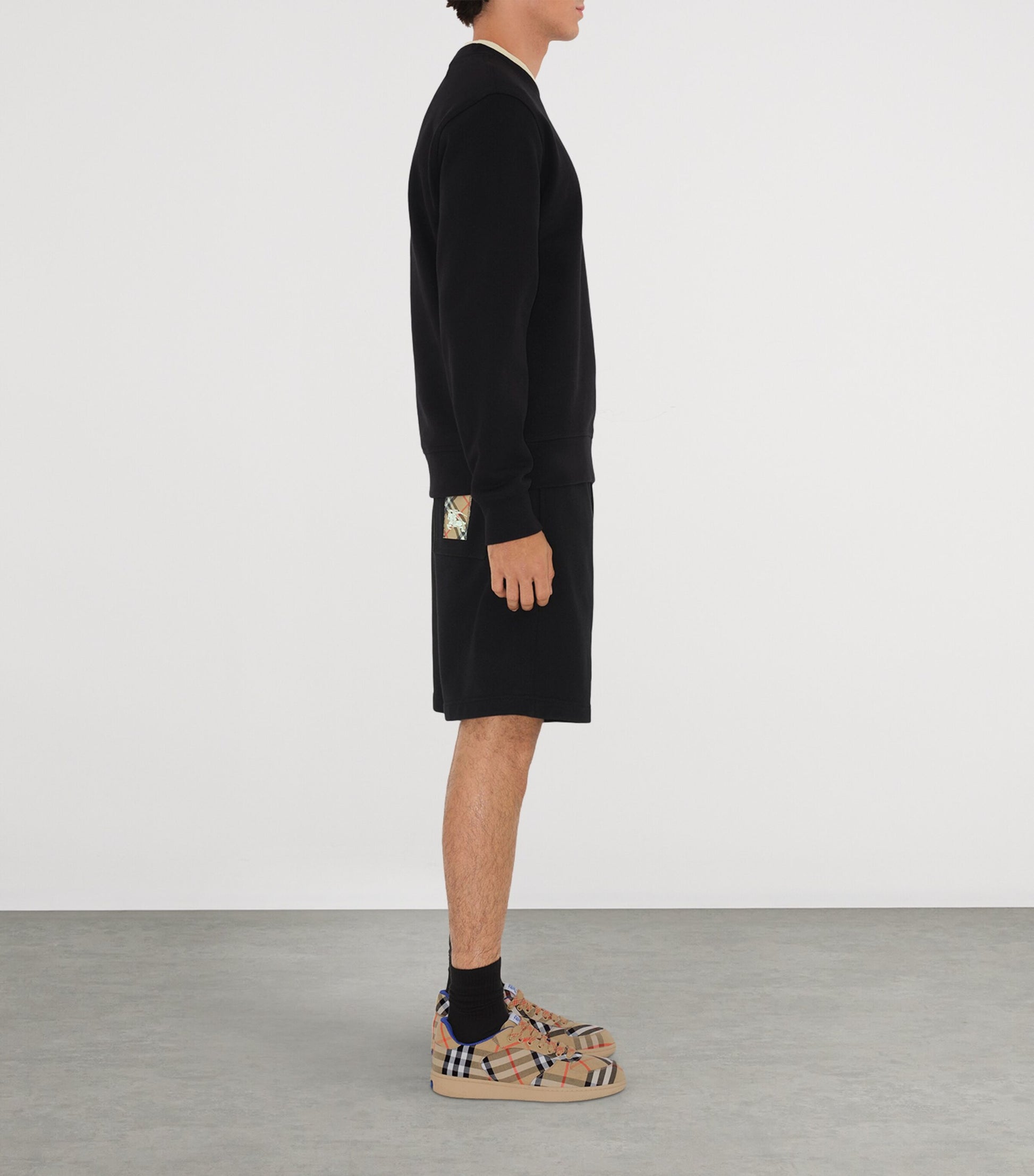 Cotton Check Logo Shorts