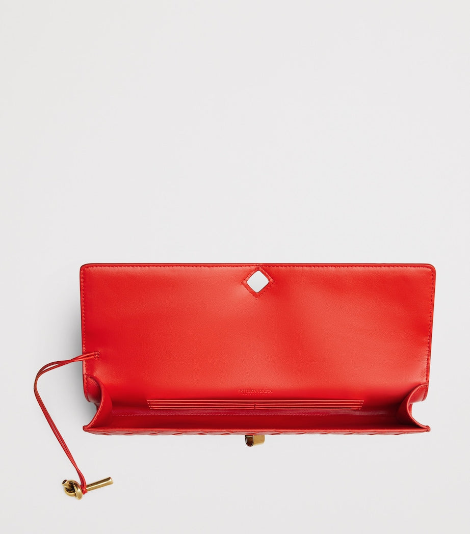 Red Leather Andiamo Clutch Bag