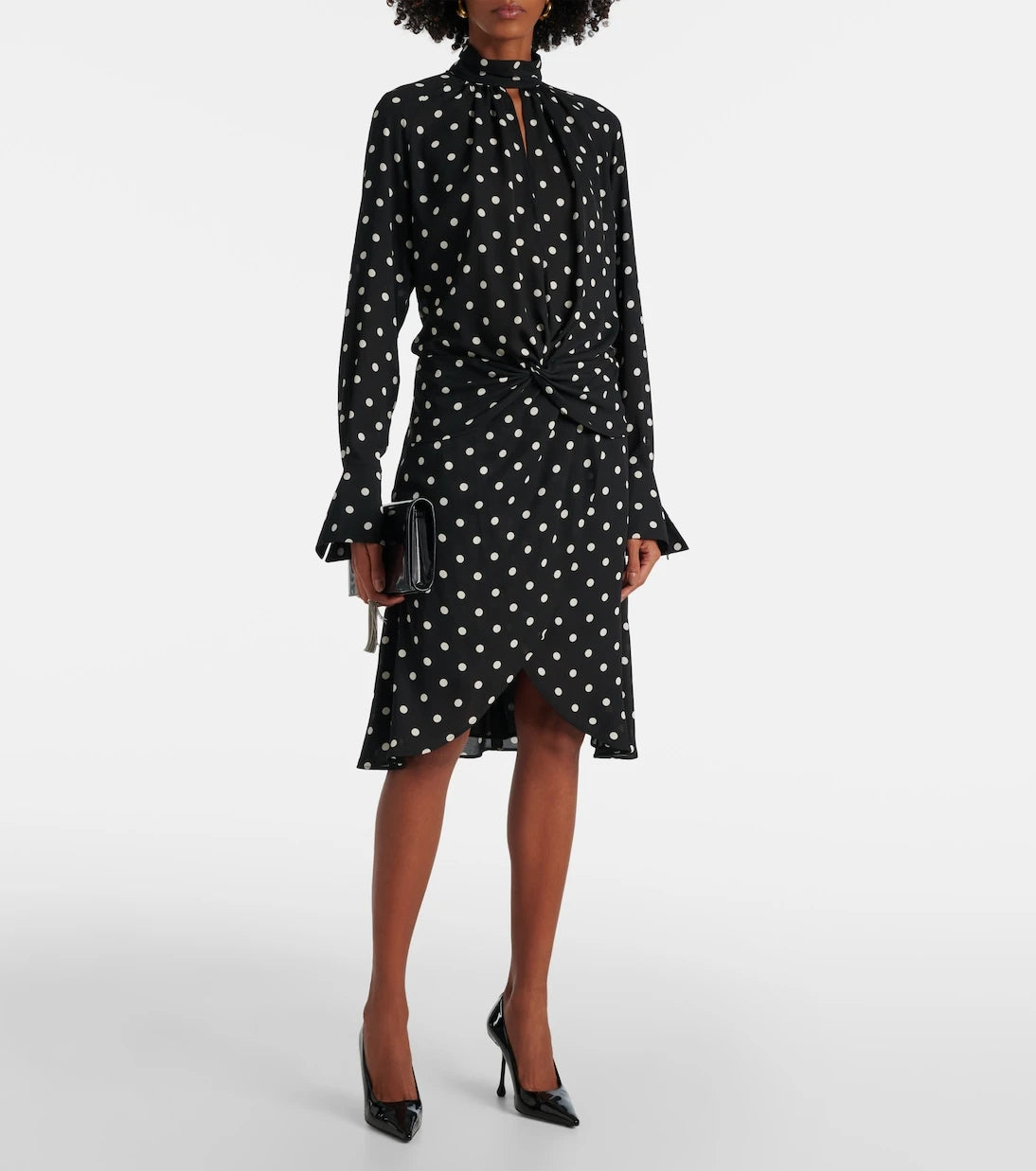 Nina Ricci - Polka-dot gathered midi dress