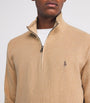 Polo Ralph Lauren Beige Cotton Quarter-Zip Sweater