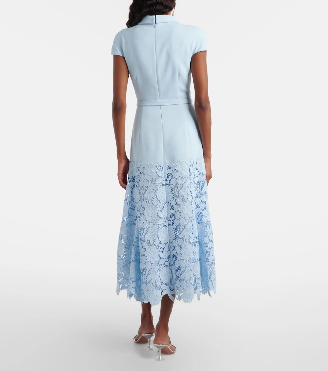 Self-Portrait - Belted lace midi dress