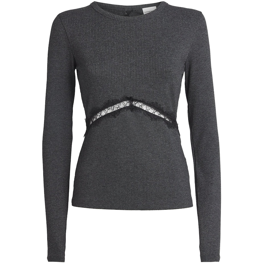 Claudie Pierlot Black Lace Open-Back Top