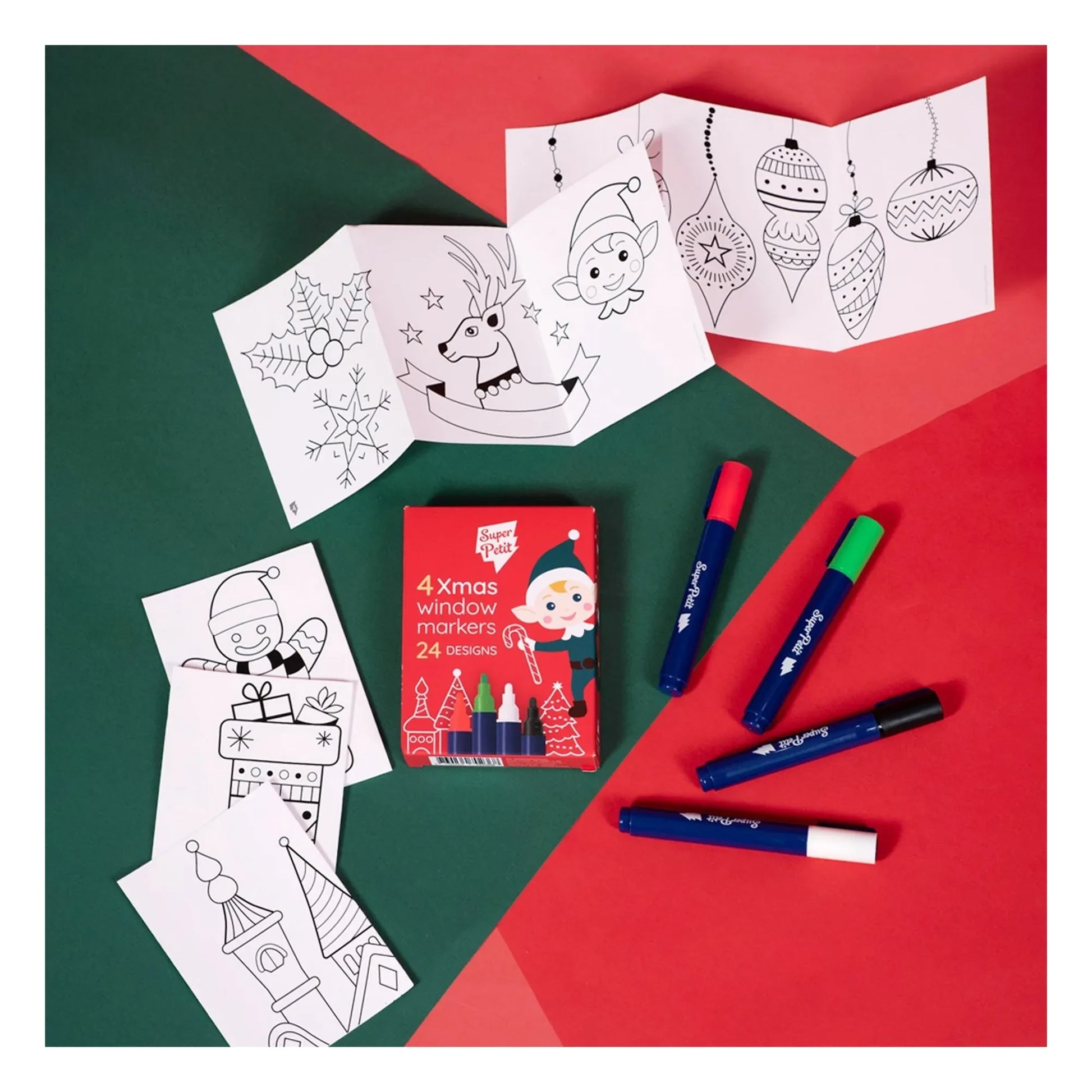 Superpetit - Set of 4 window markers with Christmas designs