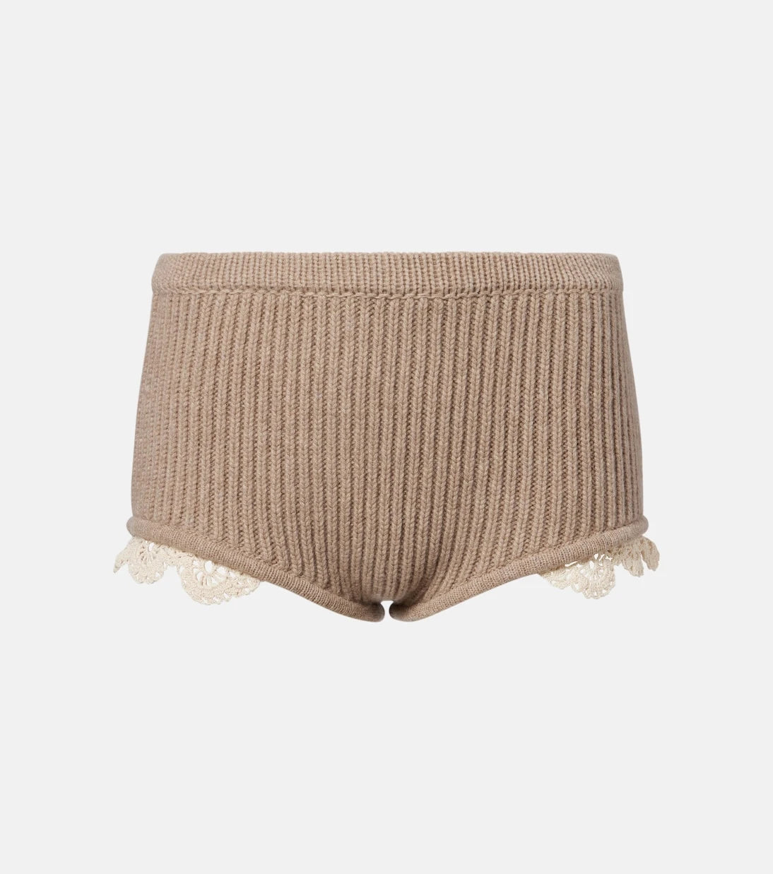 Magda Butrym - Crochet-trimmed cashmere shorts