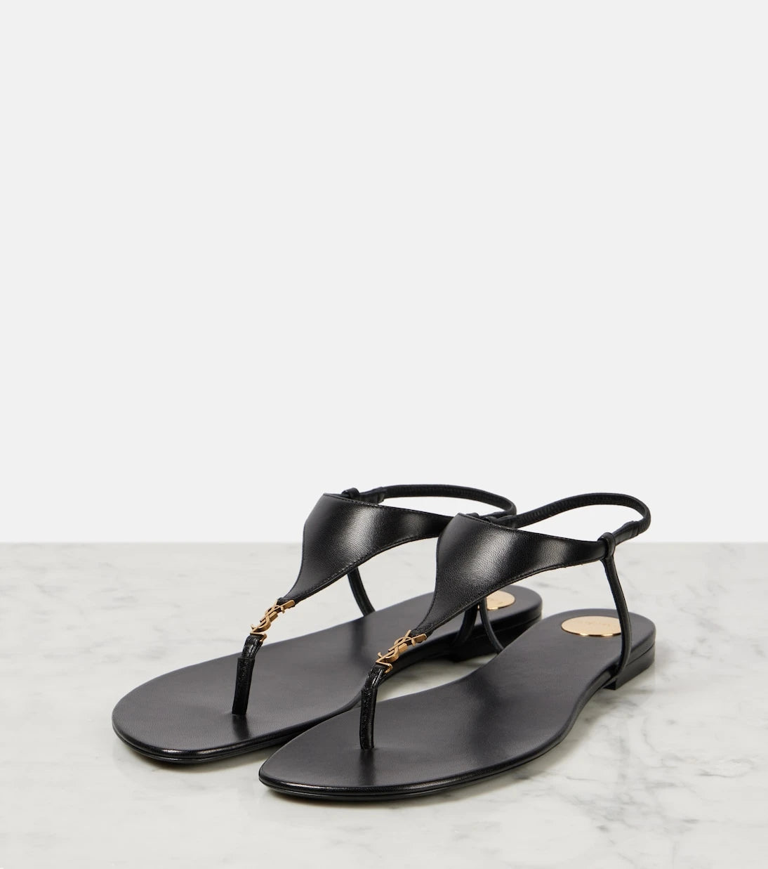 Saint Laurent - Cassandra leather thong sandals