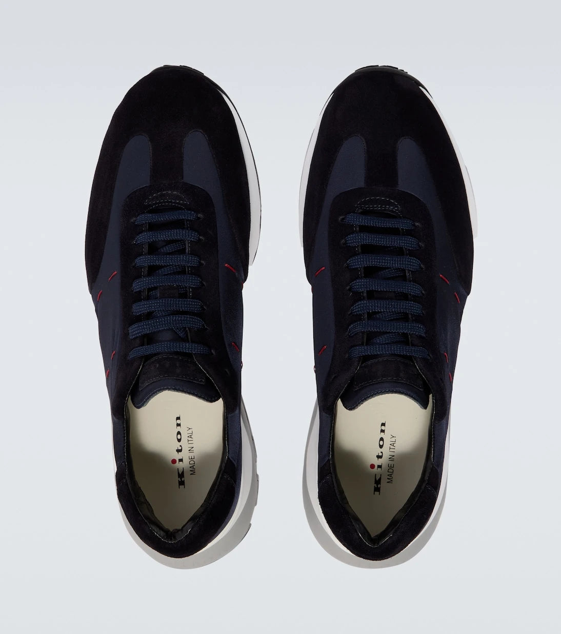 Kiton - Suede-trimmed sneakers