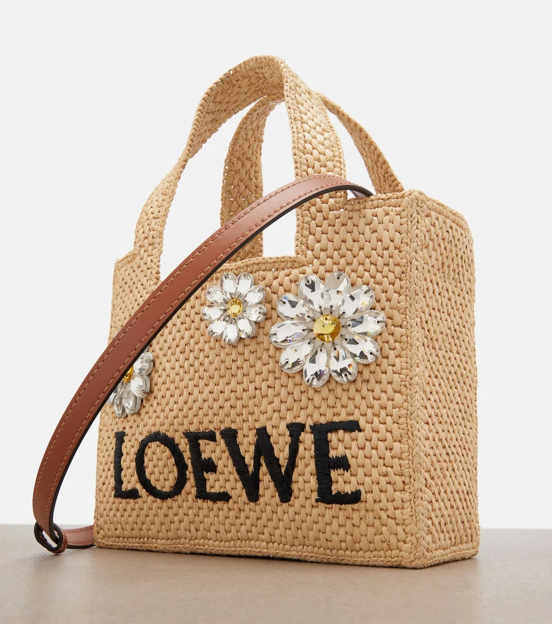 Loewe - Paula's Ibiza embellished raffia top-handle bag