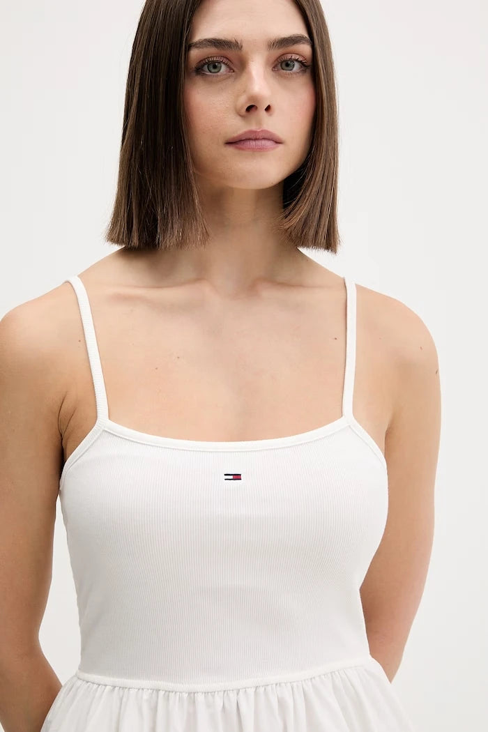Tommy Jeans pamuklu kloş elbise