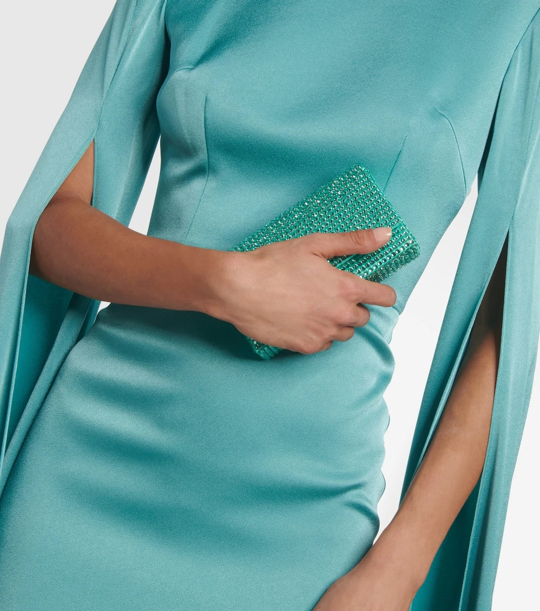 Amina Muaddi - Paloma Micro embellished satin clutch