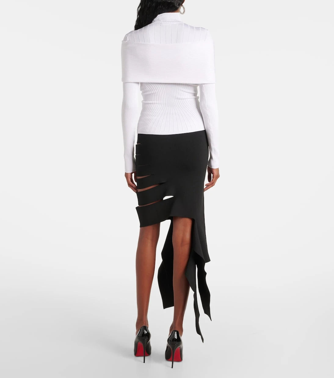 Mugler - توب منسوج بنمط مضلّع