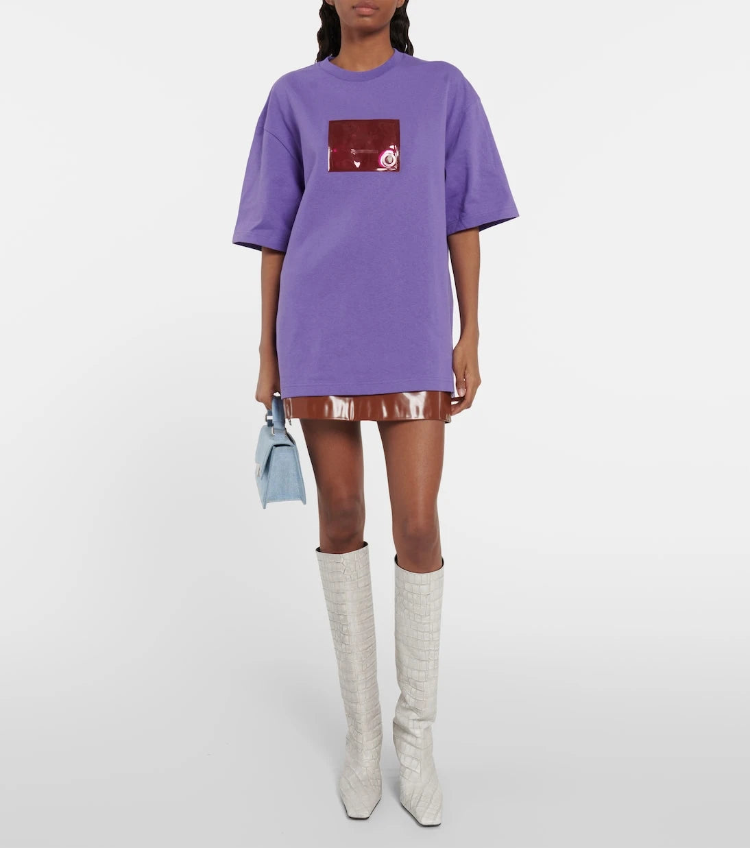 Acne Studios - Croc-effect leather knee-high boots