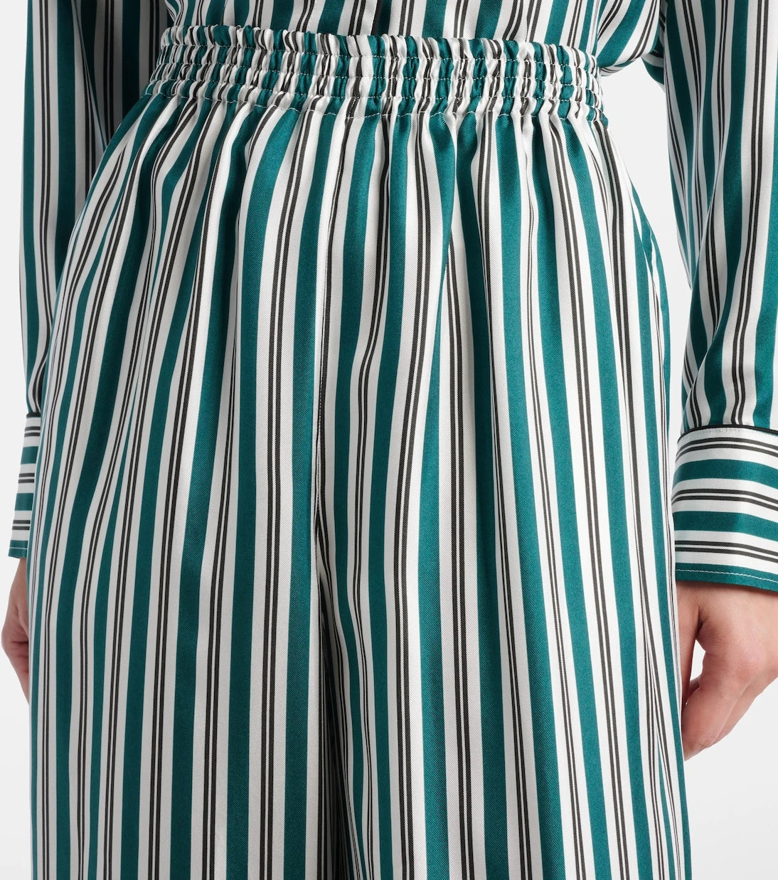 Max Mara - Ladino striped wide-leg silk twill pants