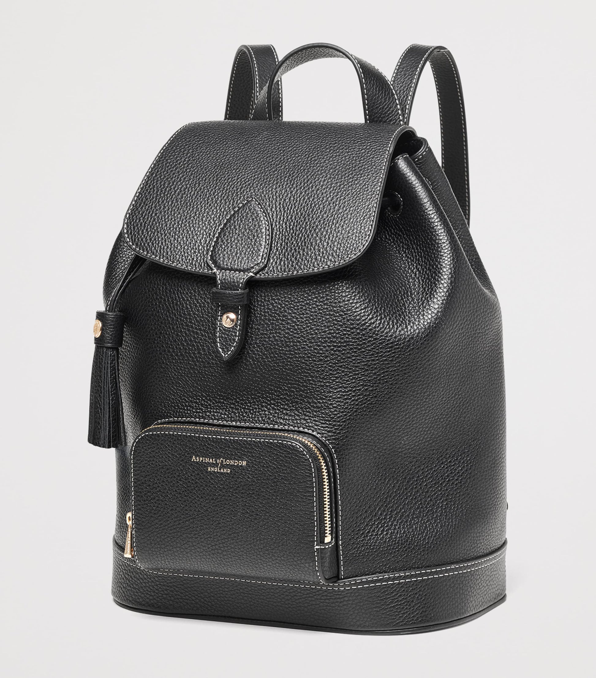Aspinal Of London Black Small Leather Hudson Backpack