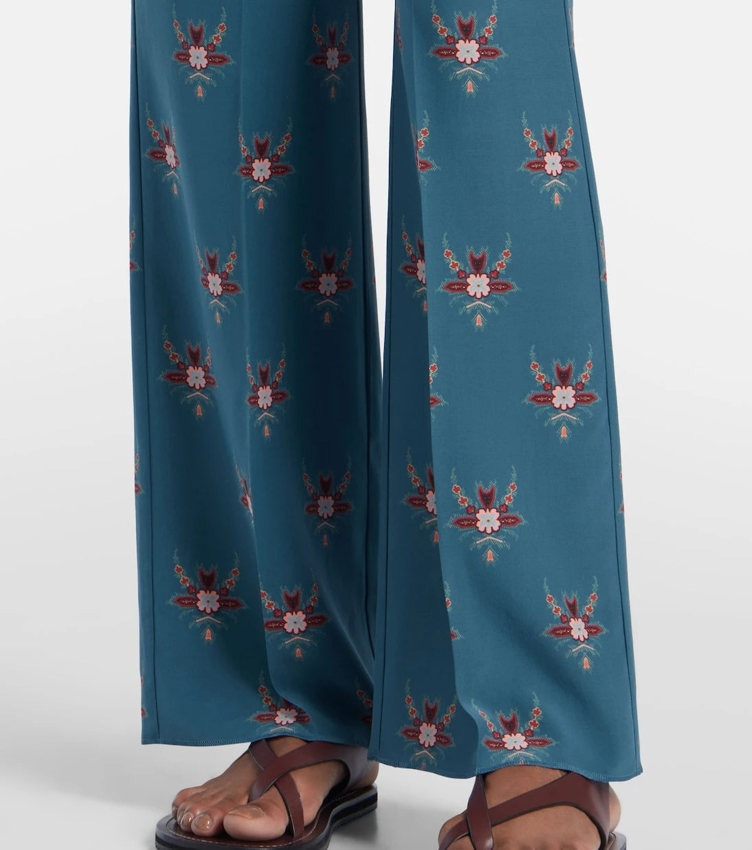 Etro - Floral printed silk flared pants