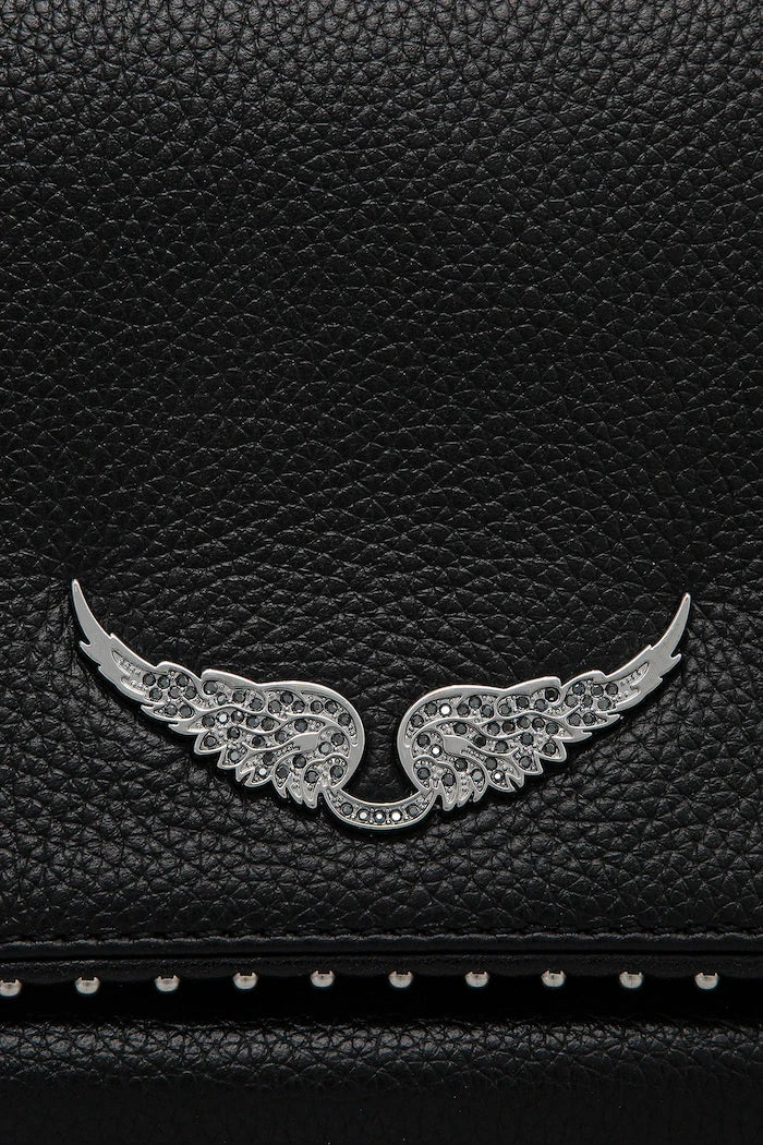 Кожена чанта ZADIG&VOLTAIRE ROCK GRAINED LEATHER   STUDS