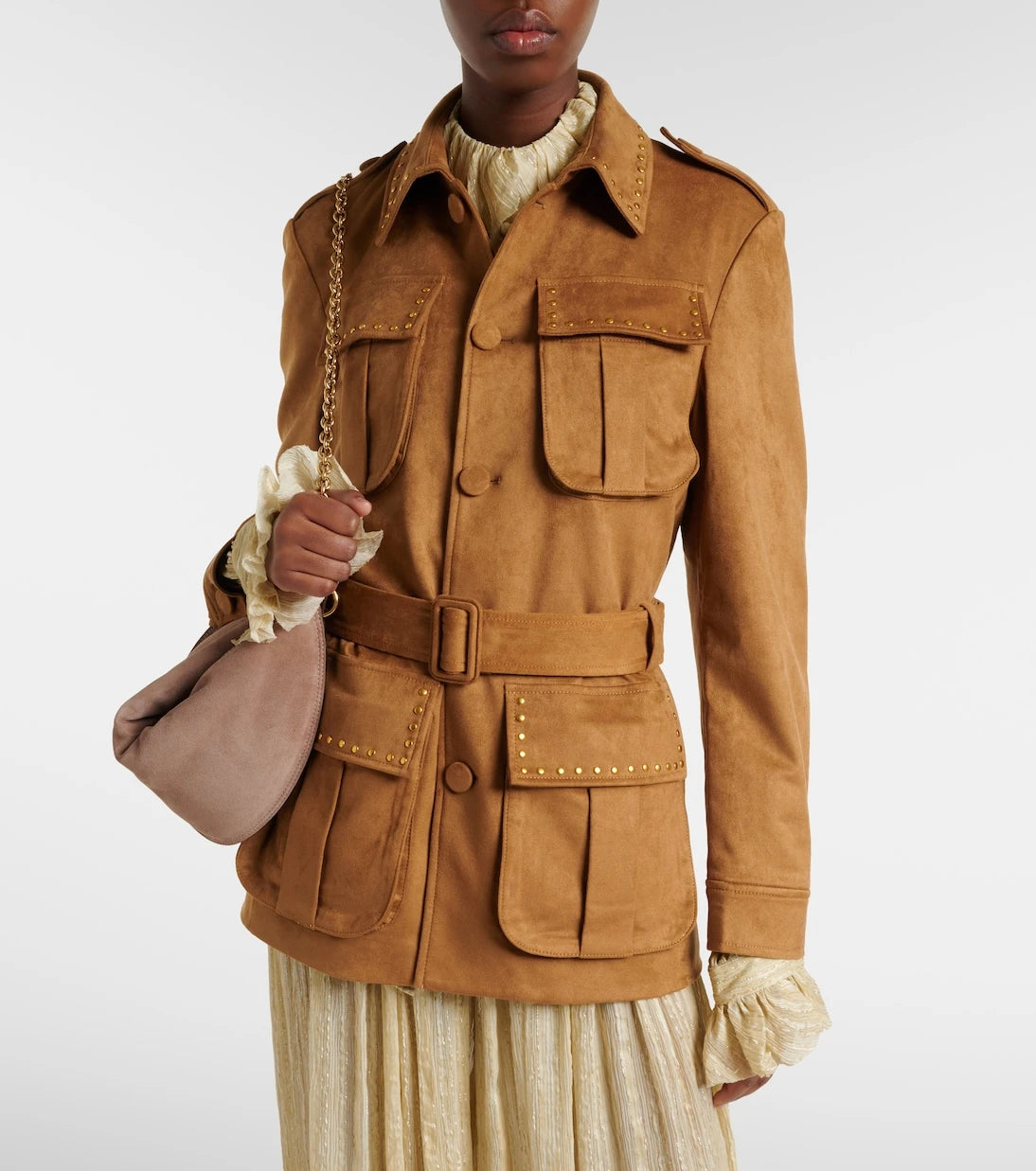 Xu Zhi - Studded belted field jacket