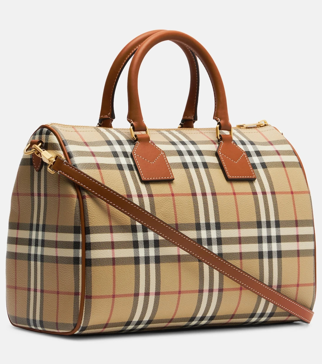 Burberry - Bowling Medium Burberry Check top-handle bag