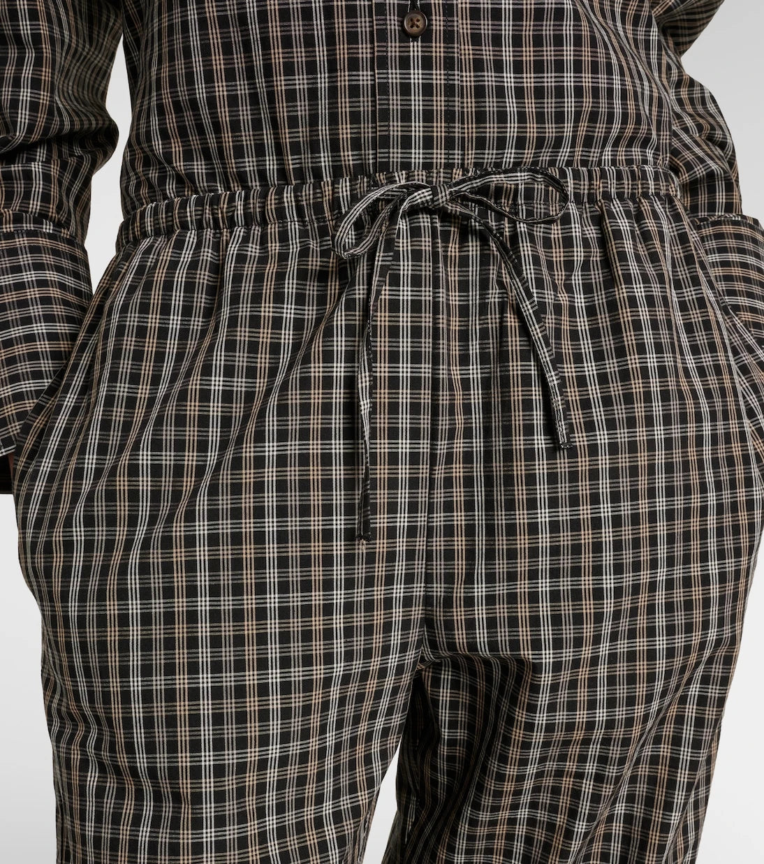Róhe - Checked cotton wide-leg pants