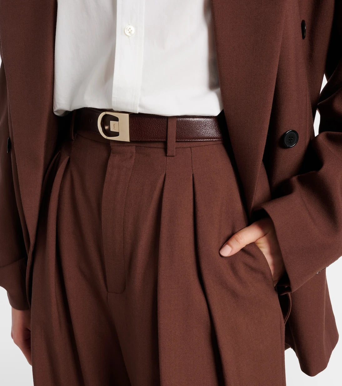 Saint Laurent - Reversible leather belt