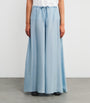 MAX&Co. Blue Silk Shades Of Nature Wide-Leg Trousers