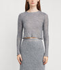 MAX&Co. Grey Long-Sleeve Crop Top